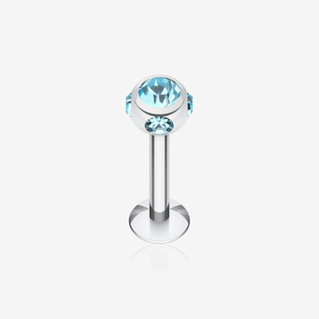 Aurora Gem Ball Steel Labret-Aqua